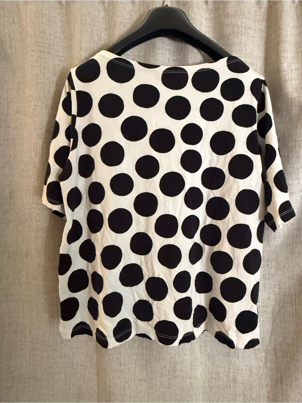 Marimekko X Uniqlo Limited Edition Black & White Polka Dot Short Sleeve Top - Picture 8 of 8